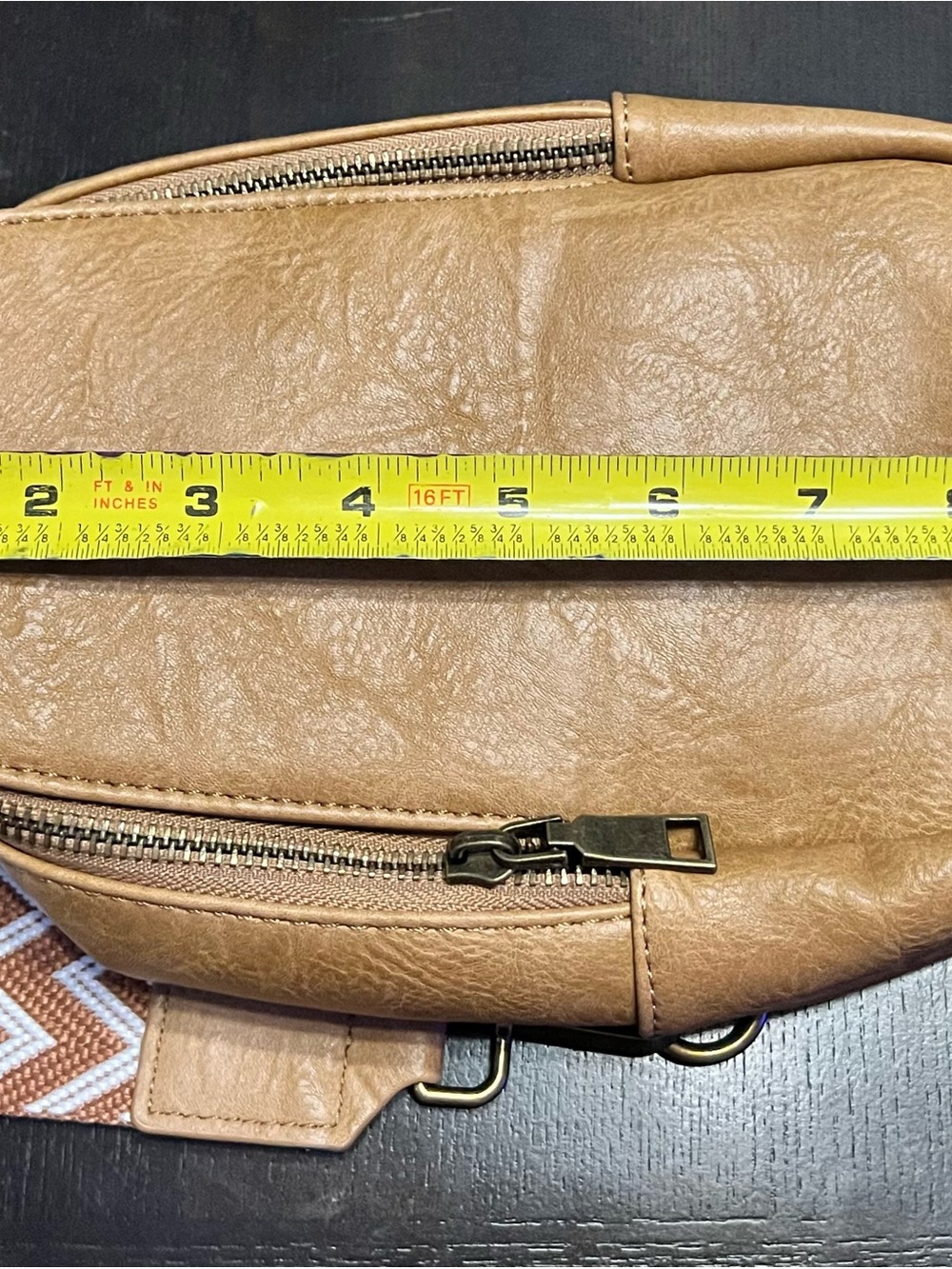 Pink Lily x Amber Massey Vegan Leather Sling Crossbody Bag - Camel - Like New - Picture 7 of 8